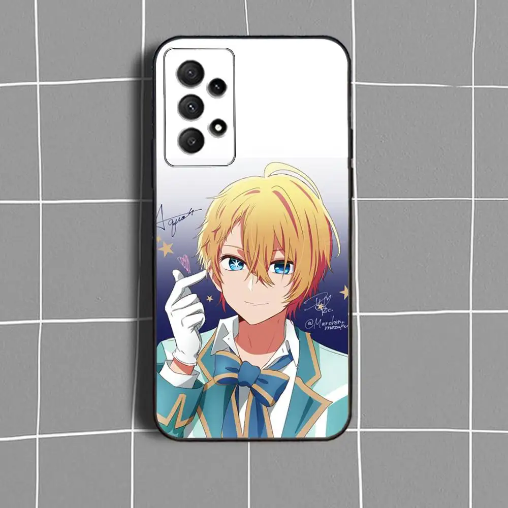 Oshi N-No Ko A-AquaS Capa de telefone para Samsung Galaxy A73,31,32,72,41,53,52,71,22,5G,Note,J7,8,9 Capa preta macia