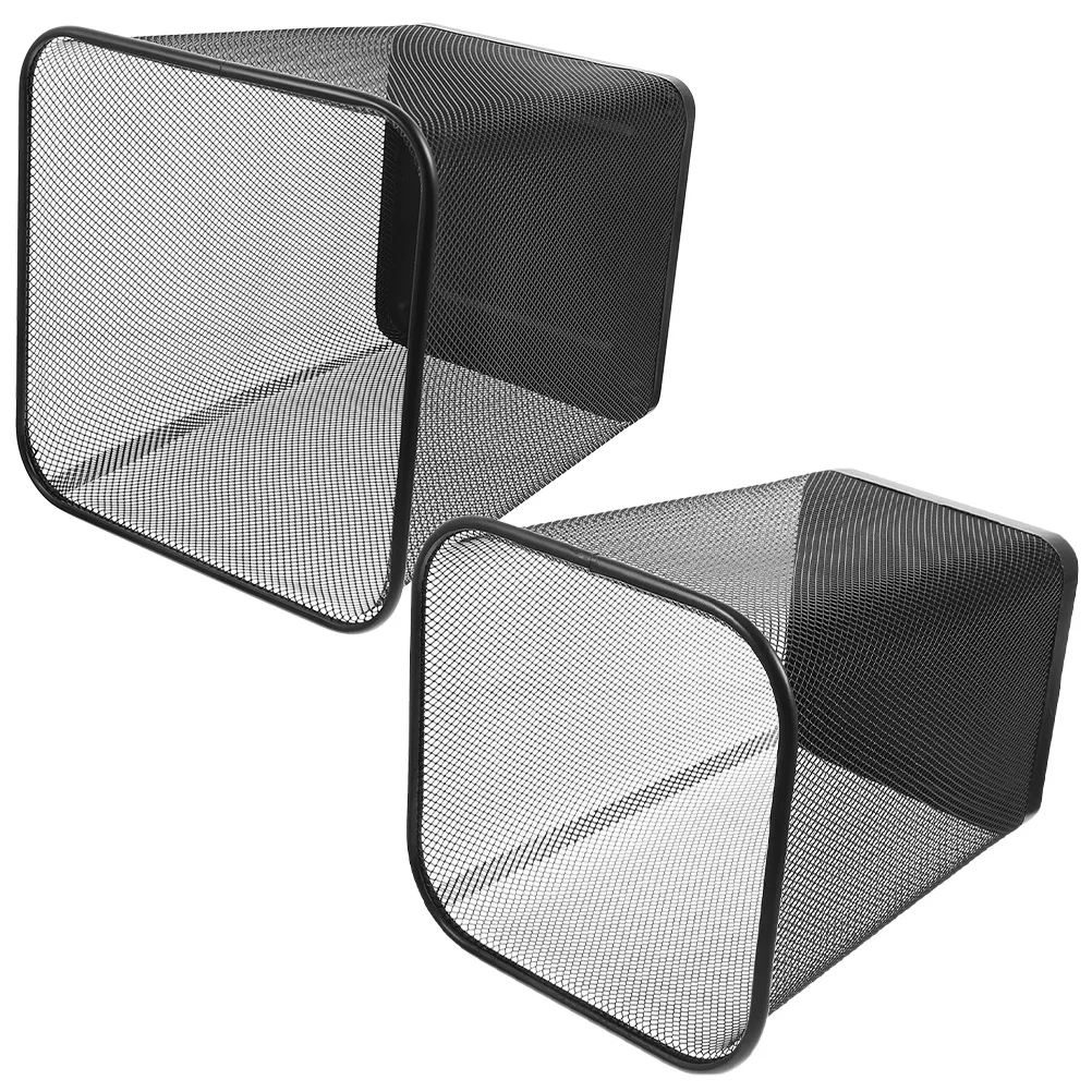 

2pcs Metal Mesh Trash Can 12L Ventilated Iron Wastebasket Office Kitchen Bedroom Garbage Bin Recycling Basket Sturdy