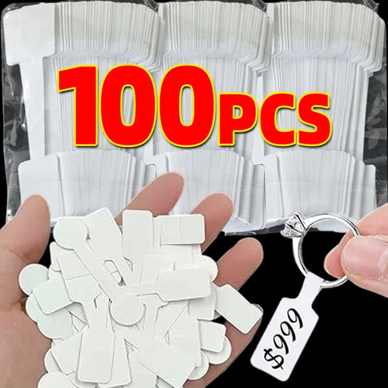 

100pcs 2025 Blank Paper Price Tags Stickers Jewelry Bracelet Ring Labels Display Card Packaging Stickers Self-Sticker Hangtag