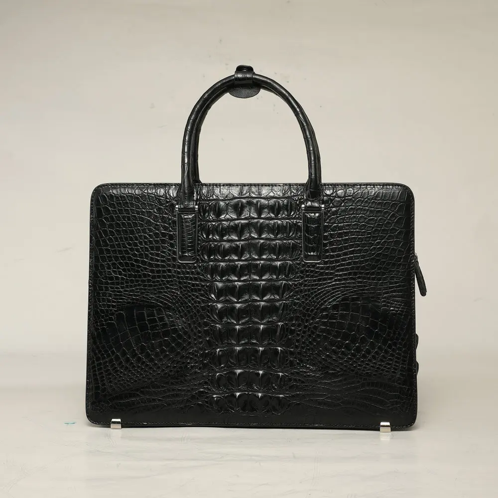 Siamese Crocodile Briefcase Leisure Leather Man Men's Bag Office Business Travel Documents Single Shoulder Handbag Men Briefcase