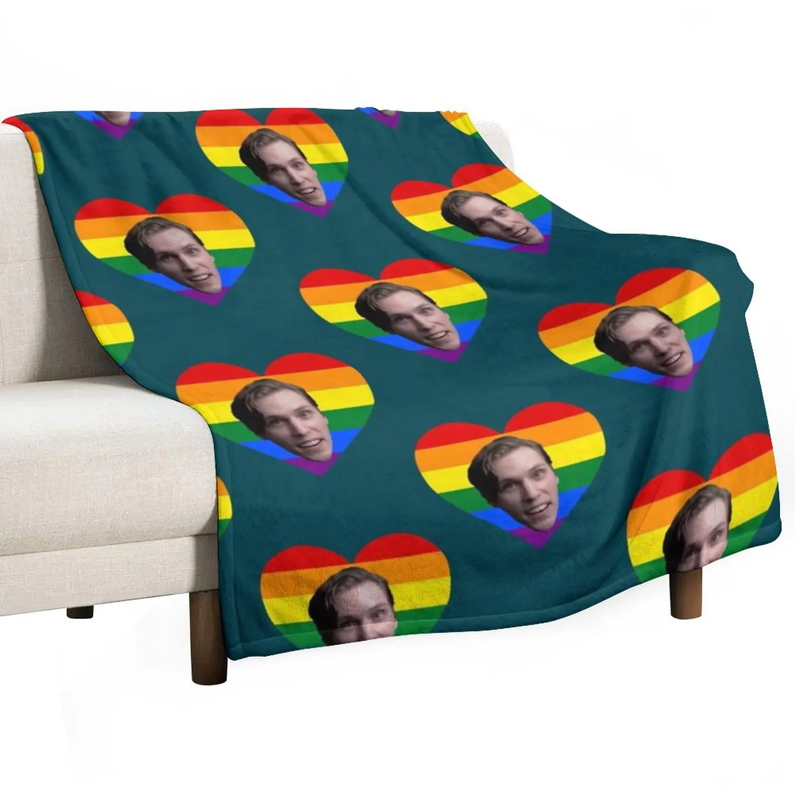 Jerma-Heart shaped pride gay flag Throw Blanket Sofa Throw Blankets For Baby Winter beds Blankets