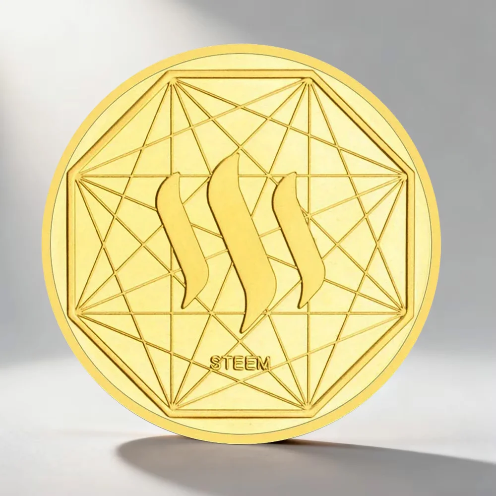 STEEM Crypto Physical Commemorative Coins Collectors Golden Silvery Plated Collection Cryptocurrency Coin