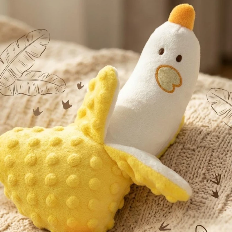  Dog Chew Toys Banana Duck Dogs Chewing Squeak Toy Teeth Cleaning Large Dog Interactive Bite Resistant Pet Puppy Plush Toy