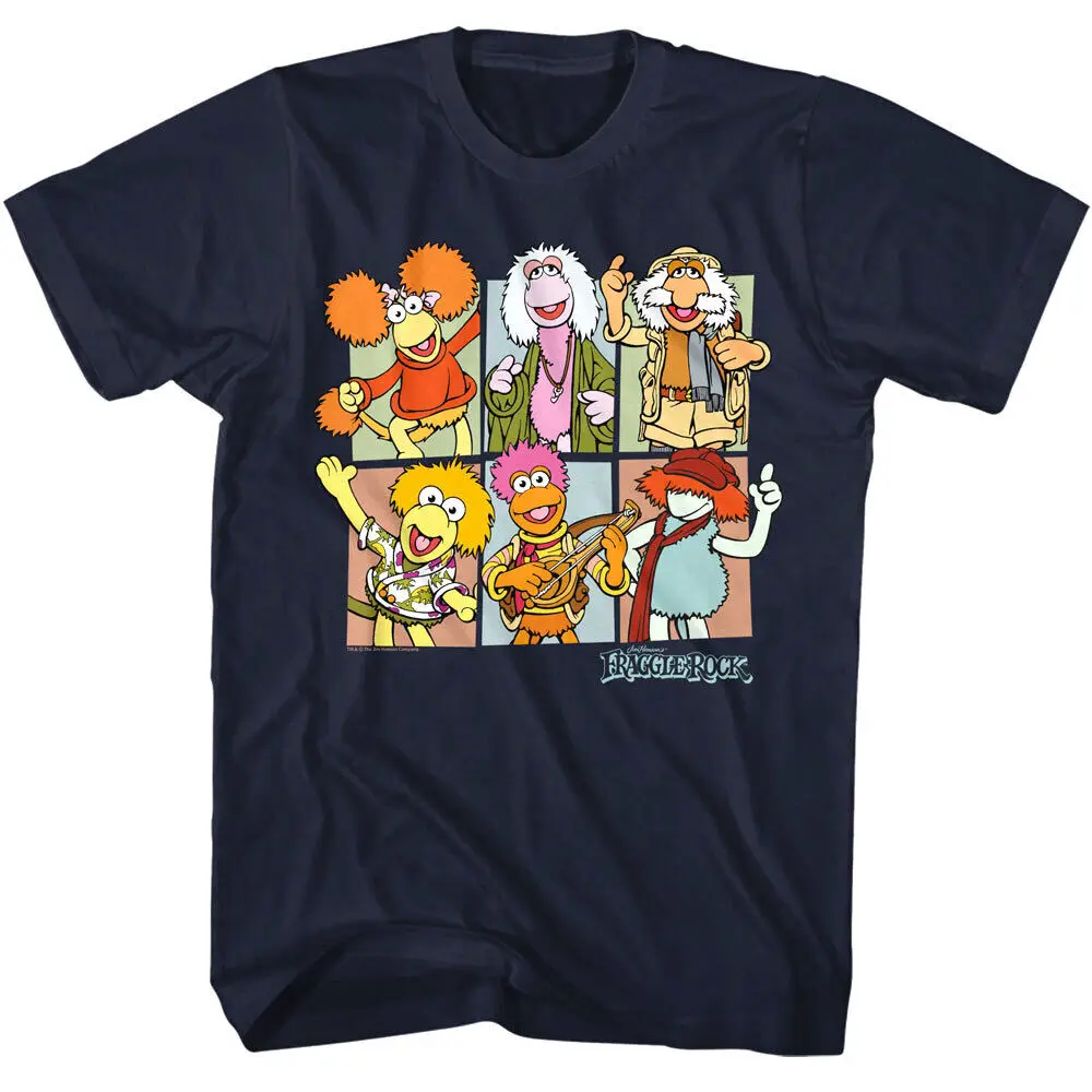 Fraggle Rock Cartoon Sing Along Men's T Shirt Red Boober Minstrels Puppets Jim