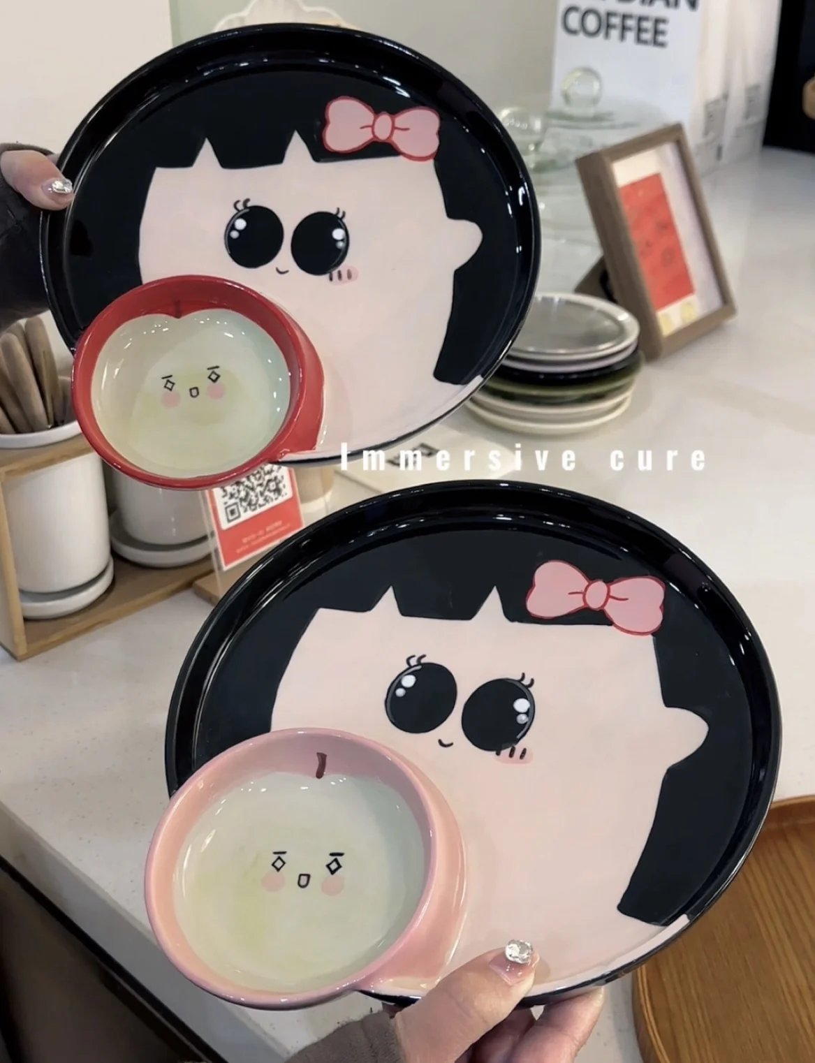 Spring Stamp Album|Cute Apple Girl Ceramic Dumpling Plate Tray Plate Noodle Bowl Tableware