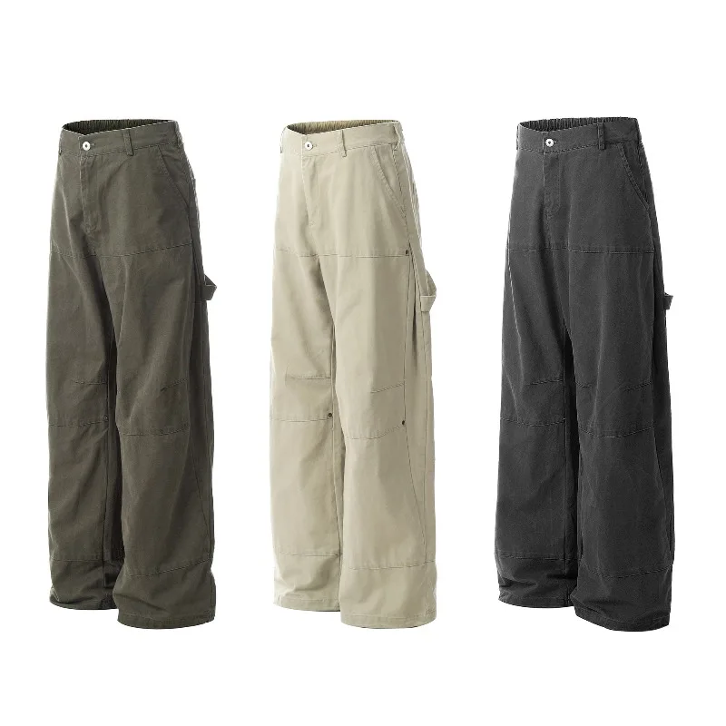 OR FL American Style 100 Cotton Women Cargo Trousers Baggy Staraight Slacks Street Retro A Sense of Sophistication Trendy Brand