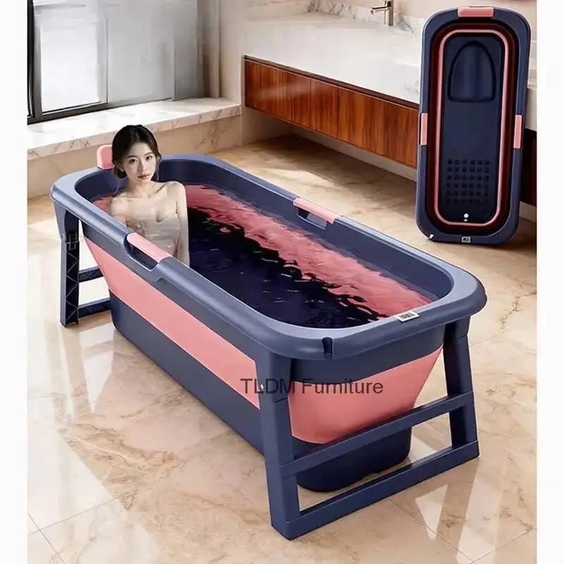 

Минималистичная пластиковая складная ванна для взрослых, портативная, утолщенная, для полного погружения, для ванной комнаты