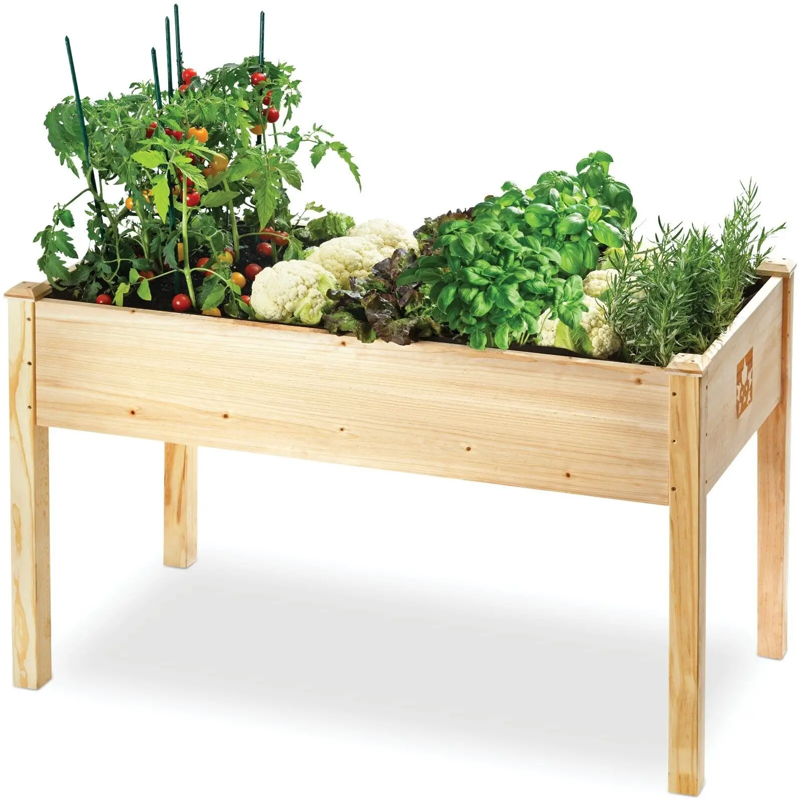 

Raised Garden Bed - Elevated Wood Planter Box with Bed Liner