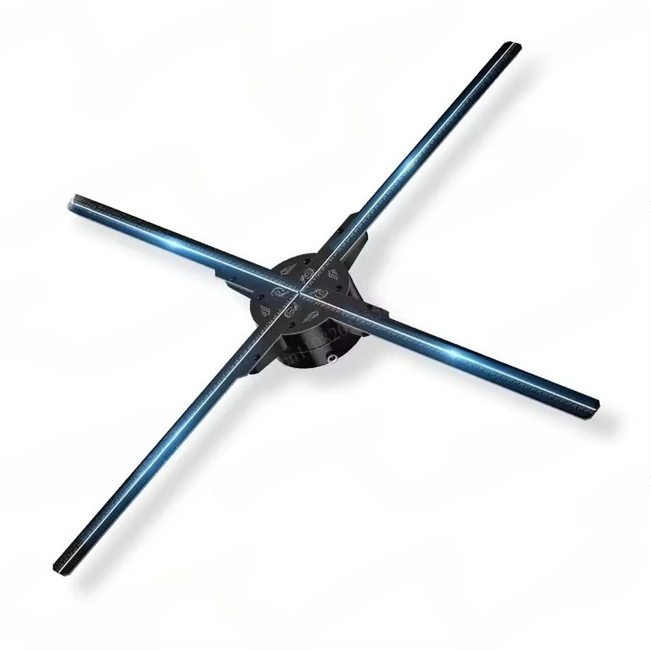 4-blade High-resolution Display 3D Holographic LED Fan-shaped Projector, 3D Holographic Advertising Technology 65cm