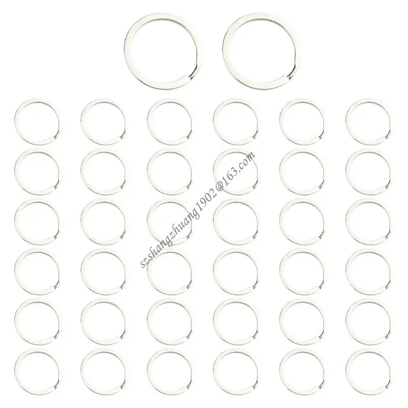 

Q6RB Pack of 50 32mm Metal Key Rings Key Organizing Rings Alloy Texture Car Key Charm
