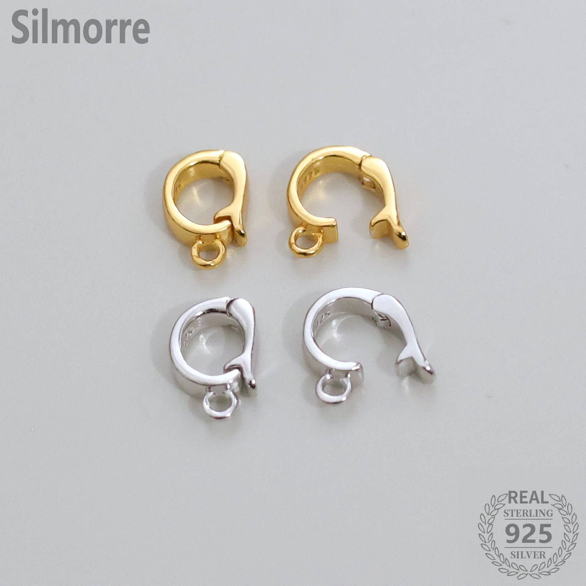 

1 шт., 100% твердые стерлингового серебра 925 пробы, застежки и крючки для самостоятельного изготовления ювелирных изделий, аксессуары для поиска ювелирных изделий JQ0117