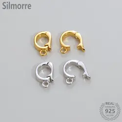 1PC 100% Solid 925 Sterling Silver Clasps&Hooks for DIY Fine Jewelry Making Jewelry Finding Accessories JQ0117