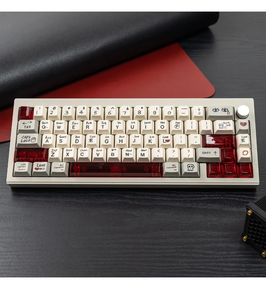Blue/Pink PC Supplement Transparent Keycap Retro Love Story Original Highly magnetic axis mechanical keyboard