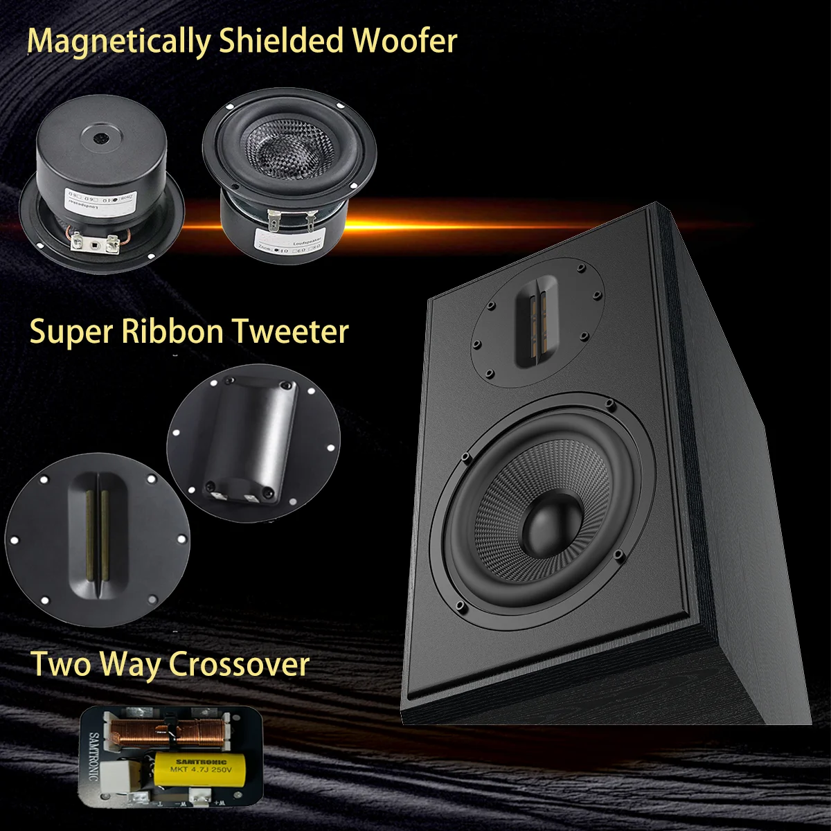 Samtroni Pasywne Głośniki Półk – Studio Monitor Speaker recenzja i cena