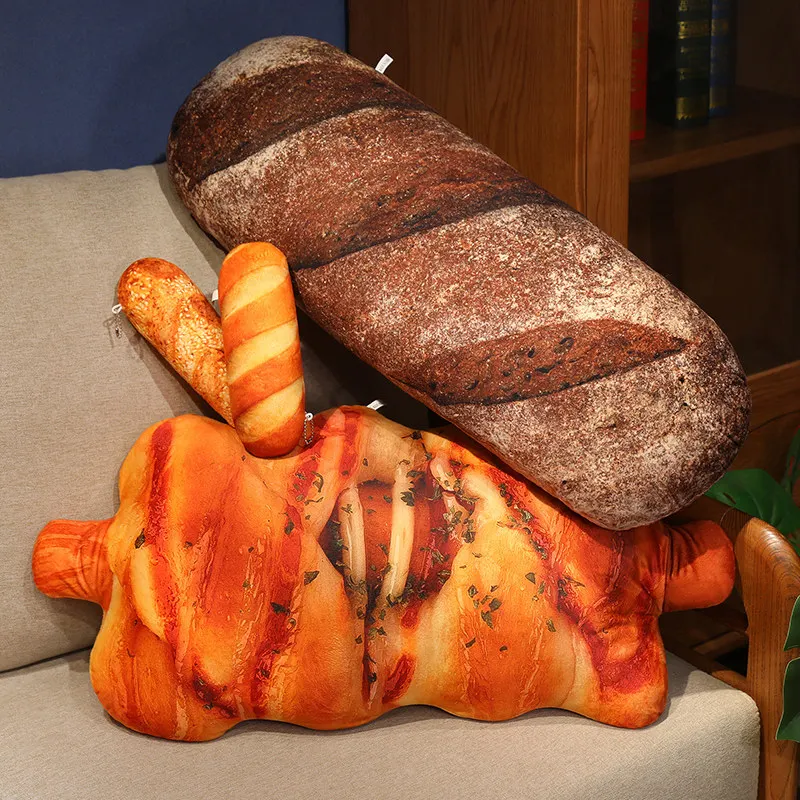 20-100CM French Bread Plush Pillow Stuffed Printing Images Food Plushie Peluche Party Prop Decor Sleeping Companion Cushion