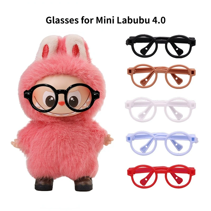 

Glasses For 10cm 4th Gen Mini Labubu Heart Code Vinyl Doll Cute Miniature Eyewear Accessory for Display Collection Photography