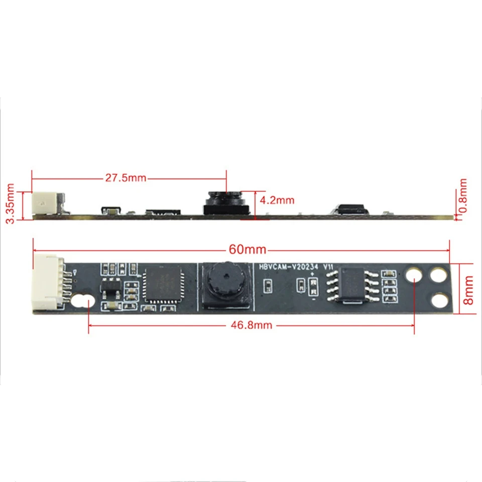 OV7675 USB 2.0 Camera Module 60 Degree View Vision 0.3MP Free Driver YUY2 Fixed Focus for Windows/MAC/Linnux/Laptop