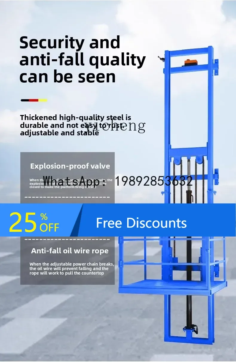 AB  Electric Lift Freight Elevator Small Warehouse Hydraulic Lift Platform Household Freight Lift