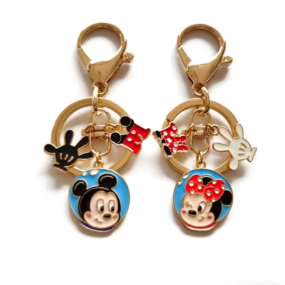 

Genuine Cartoon Cute Mickey Minne Metal Keychain Bag Decoration Pendant Car Keychain Exquisite Couple Style Pendant Bestie Gift