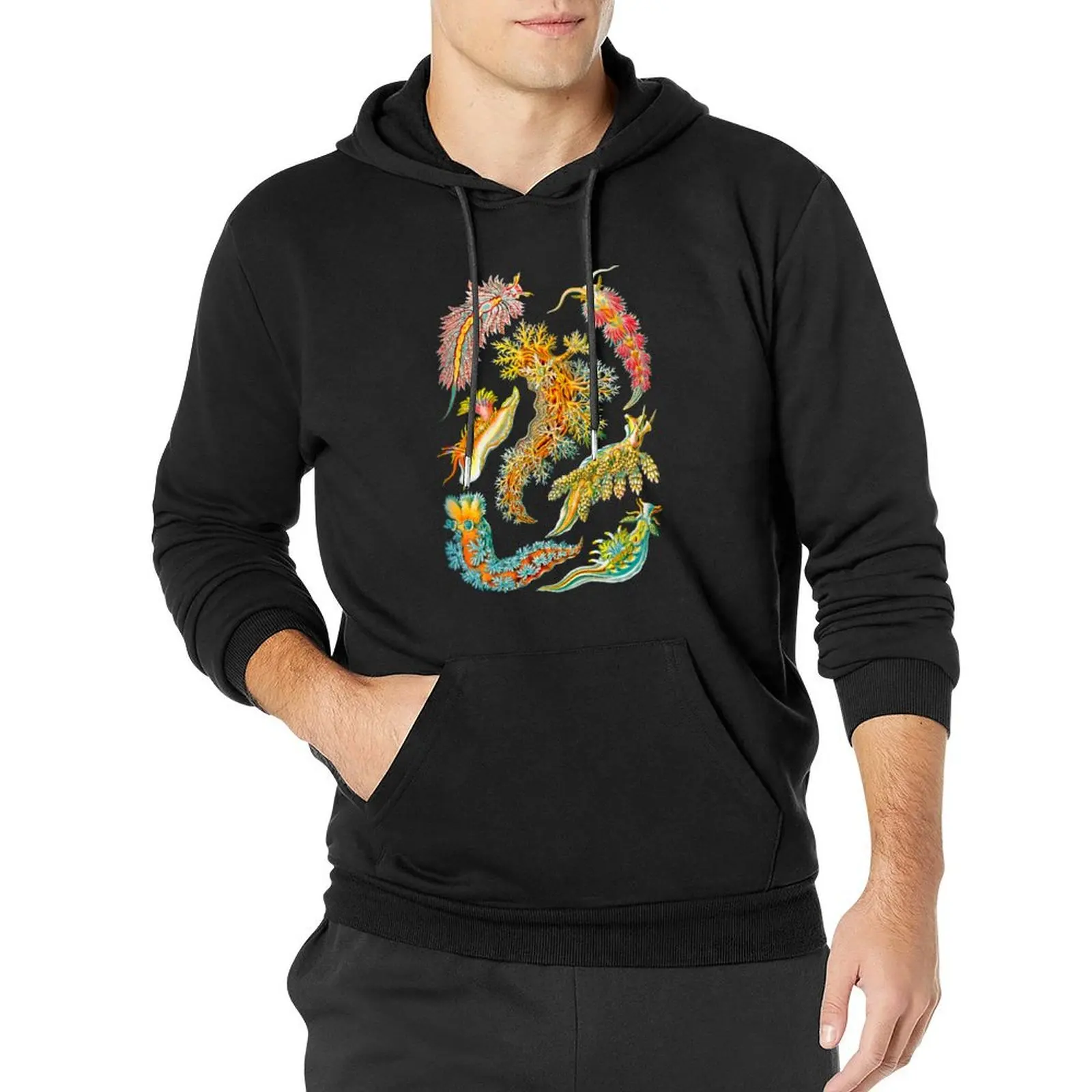 Ernst Haeckel Nudibranch Sea Slugs Pullover Hoodie japanese style men wear mens clothing hoodie oversize