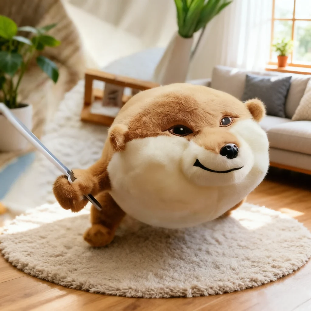 

40CM Knife and Shield Dog Plush Toy Soft Stuffed Animal Perfect Holiday and Birthday Gift Home Decoration