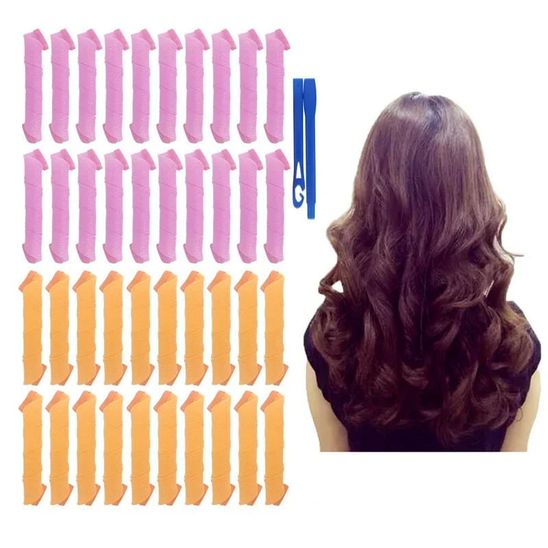 10pcs/set Spiral Hair Curlers Heatless Non-Damaging Wave Formers DIY Hair Rollers Hair Curler Styling Tools Set Hair Accessories