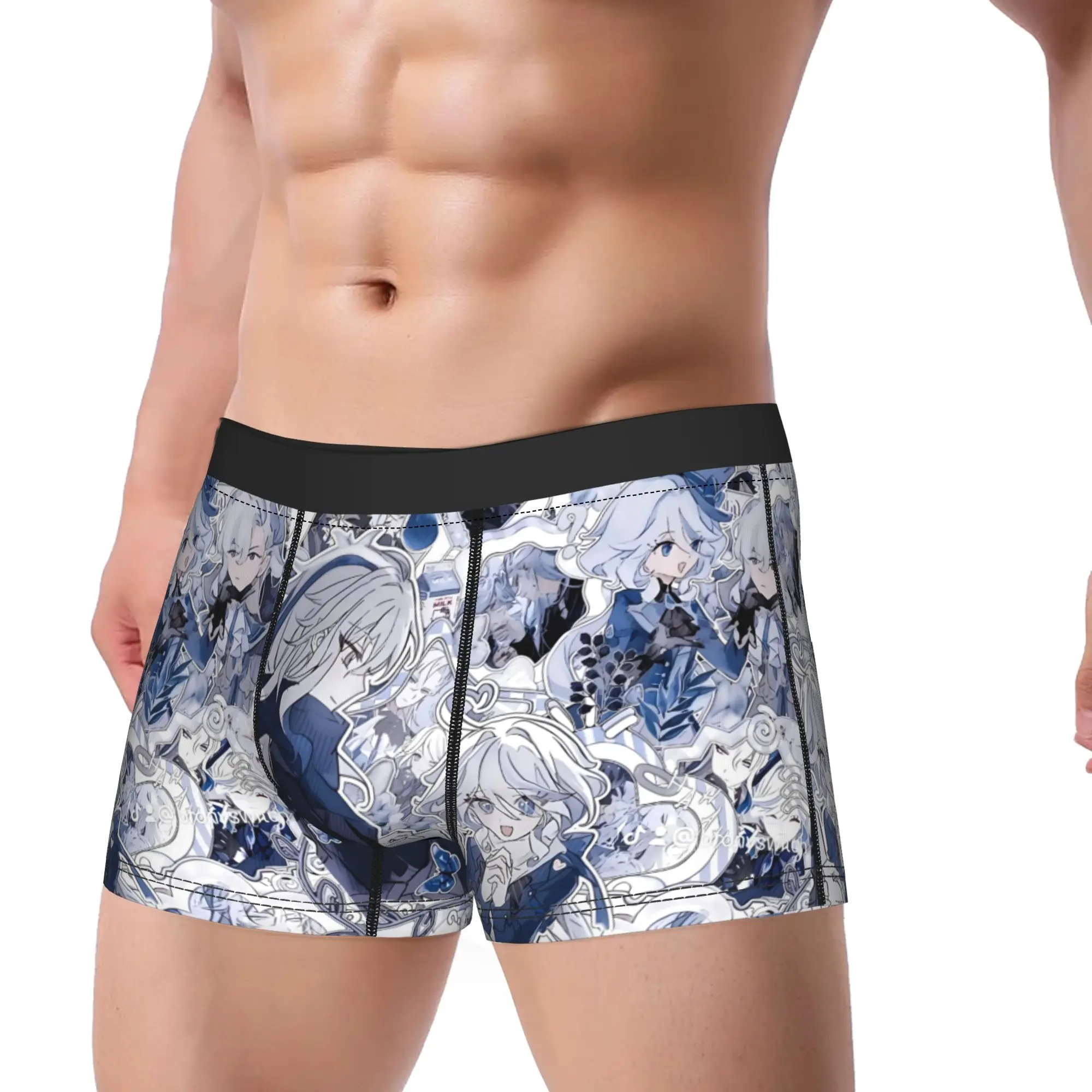 Genshin Impact Game Printed Underwear  Man Shorts Briefs Classic Trunk Trenky Print Plus Size Underpants