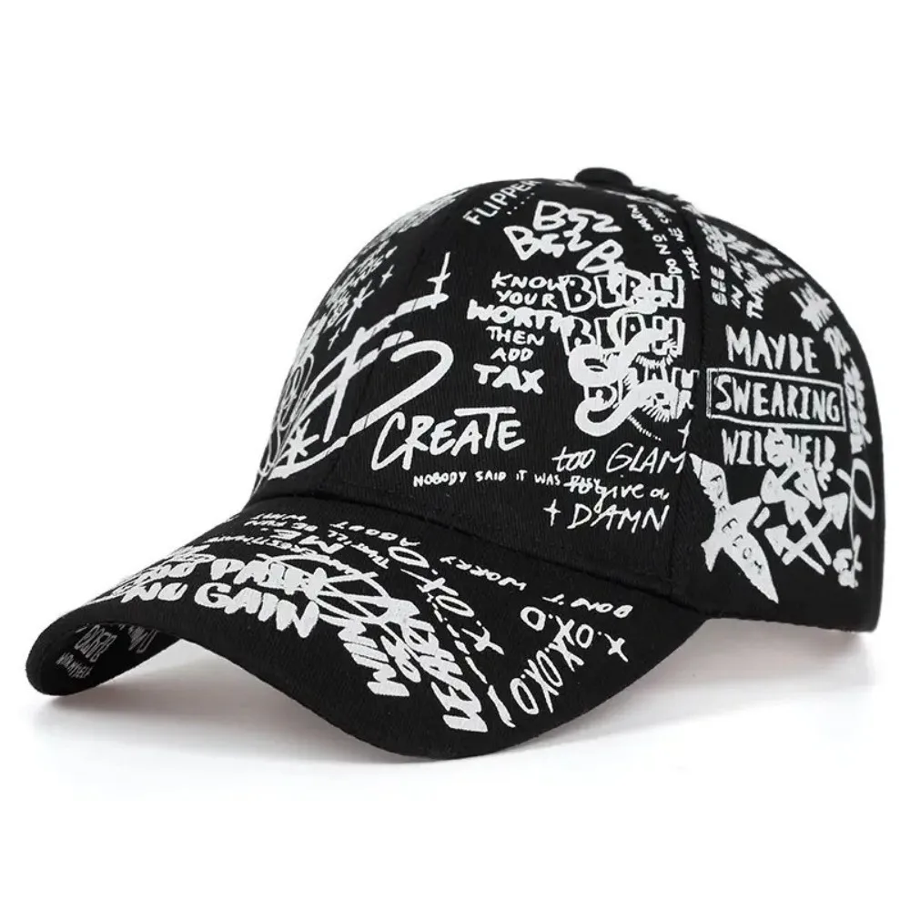 Quick Dry Baseball Caps Letter Geometry Printing Colorful Graffiti Print Snapback Hat Hip Hop UV Protection Sunscreen Hat Summer