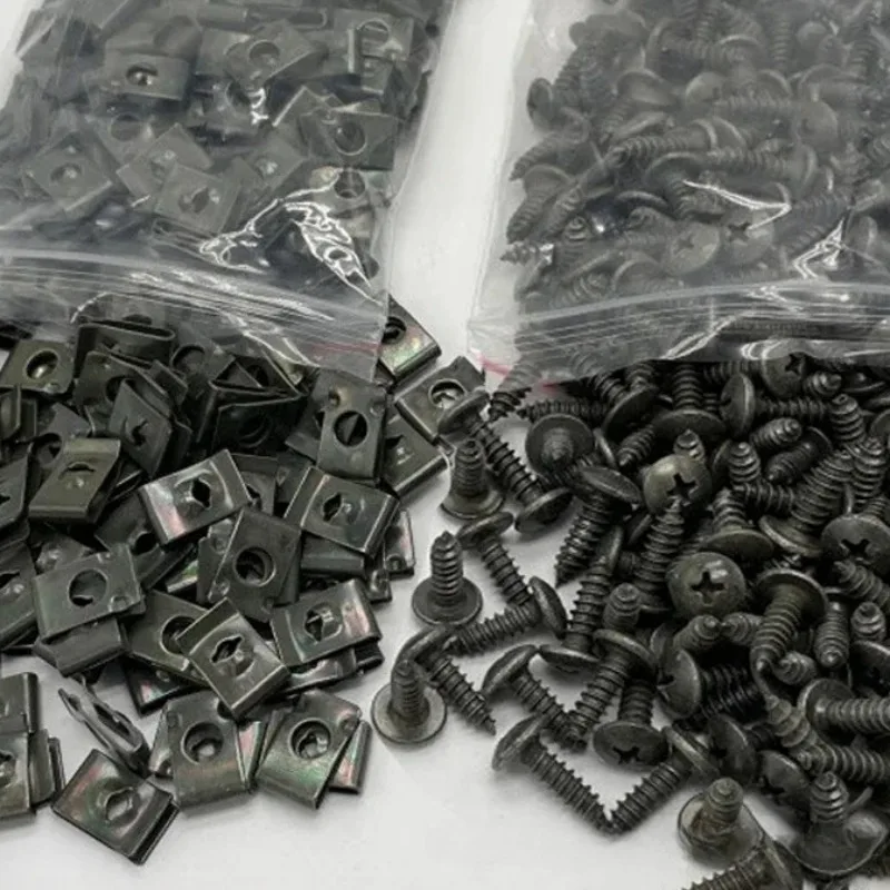 Car Self-tapping Screw Fastener Motorcycles Metal U-Type Clip Anti-rust Protection Clips Screws Set Mudguard Modification Clips