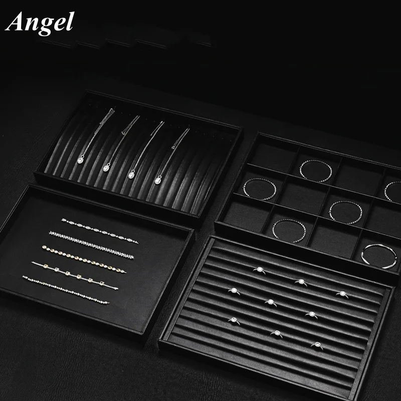 

Jewelry Organizer Leather Jewelry Storage Tray Display Ring Bracelet Necklace Storage Box Showcase Drawer Organizer Trays