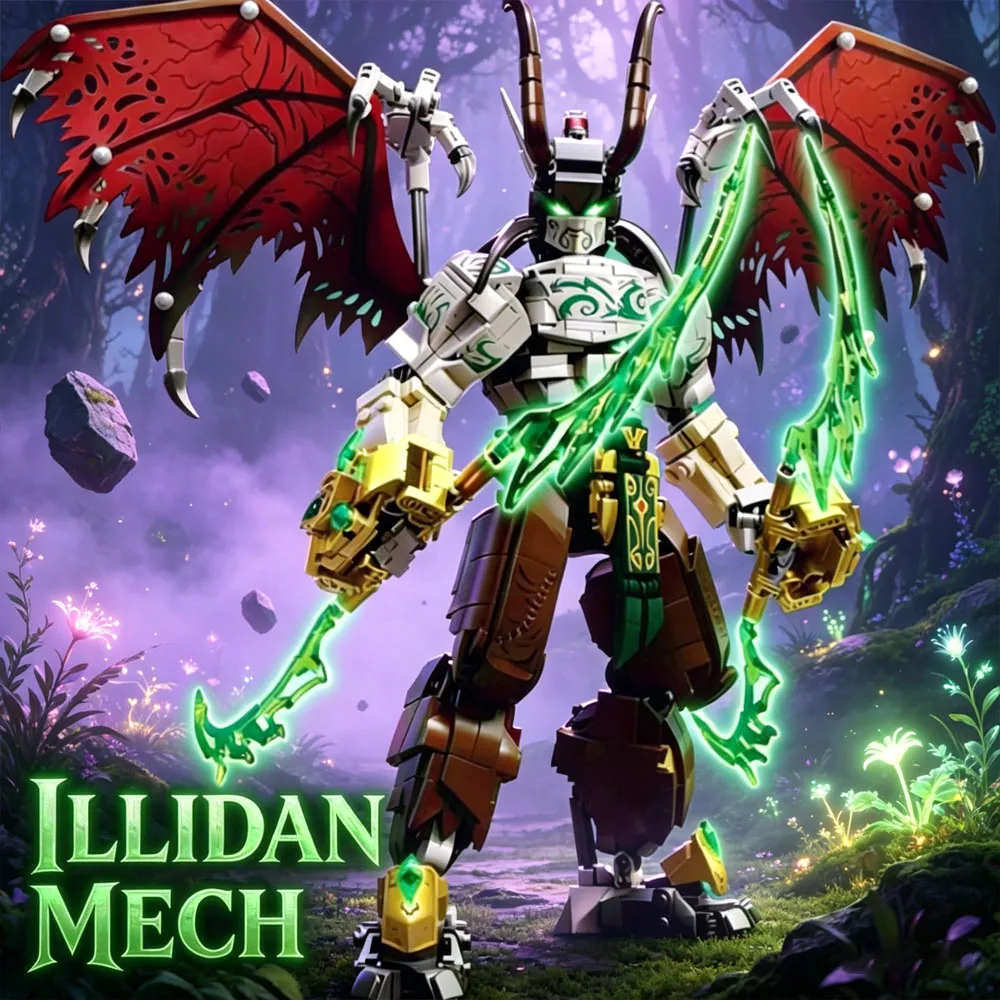 

Игровой набор War Games: Мех Иллидана, Мировой Охотник на Демонов, Конструктор, Развивающая игрушка, Подарок для детей, Пазл для мальчиков, Праздничный подарок, 1272 детали