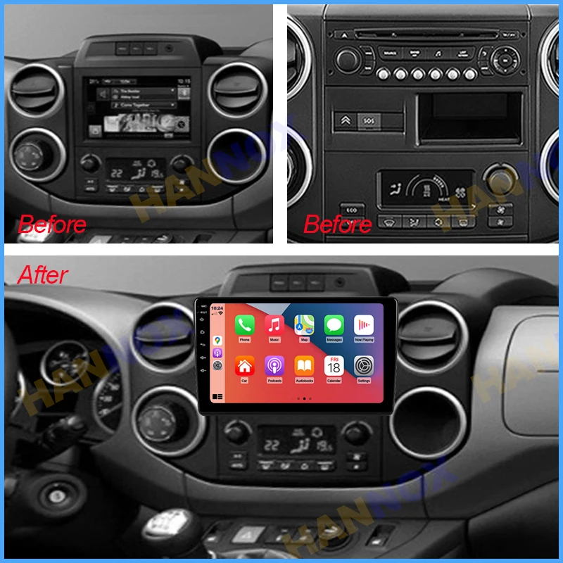 9inch Android Car Radio Multimedia Player For Peugeot Partner 2008 2009 2010 2011 2012 2013 2014 2015 - 2019 Navigation GPS