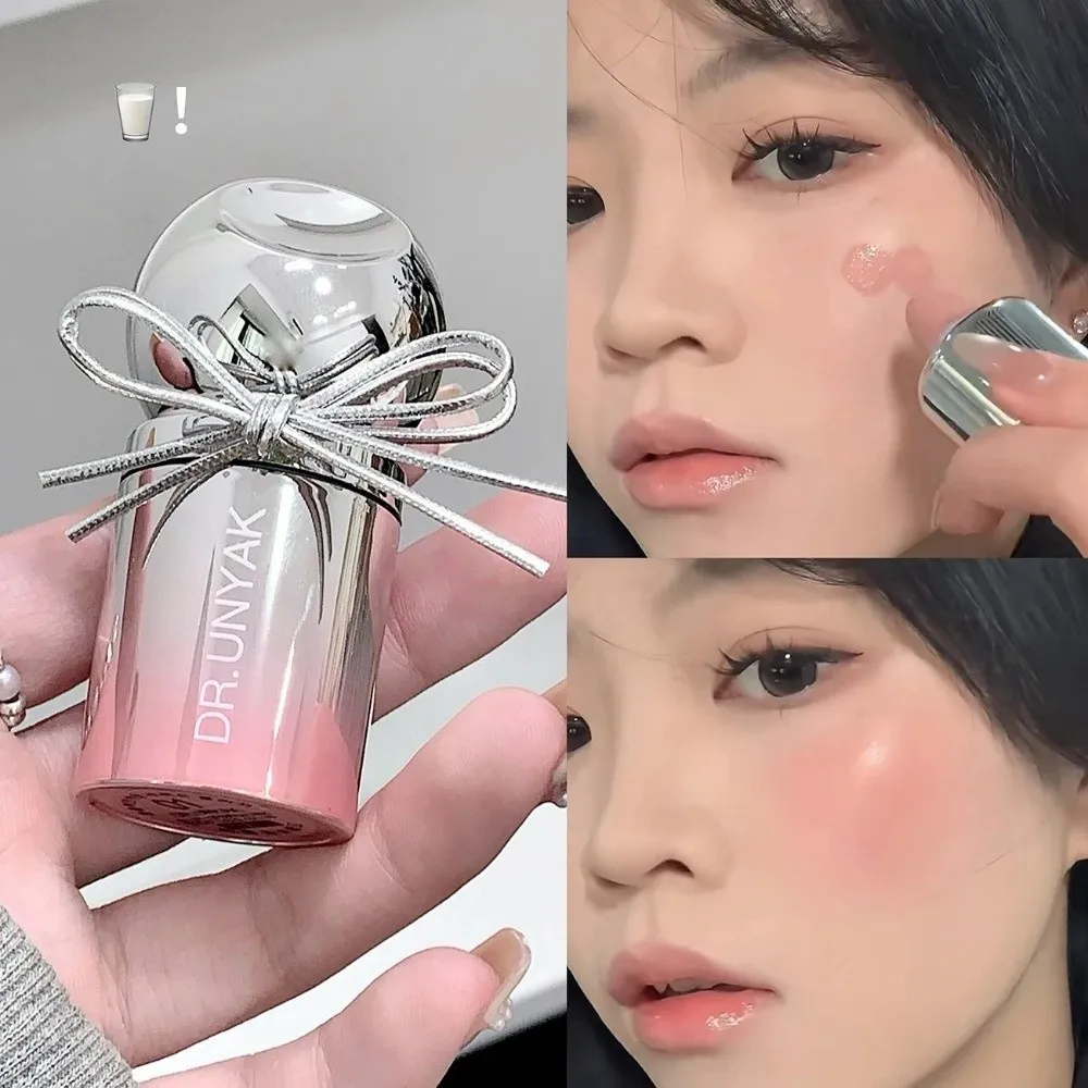 

Trendy Waterproof Liquid Blush Stick with Sponge Tip Long-Lasting Blush Cream Skin-friendly Brightening Cheeks Makeup