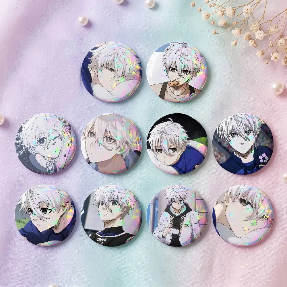 Cartoon Figure Seishiro Nagi Badges Button Round Creative Pin Brooch Badge Bag Decor Accessories Fans Collect Friends Gifts