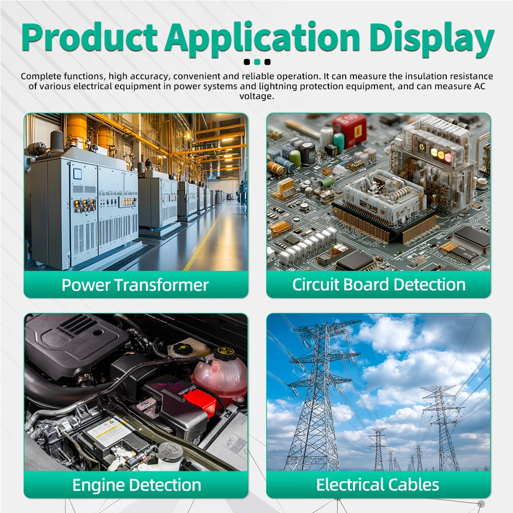 MASTFUYI FY511F Alat Uji Resistensi Isolasi Multimeter Digital Megohmmeter Tegangan Tinggi untuk Pengujian Resistensi Tanah