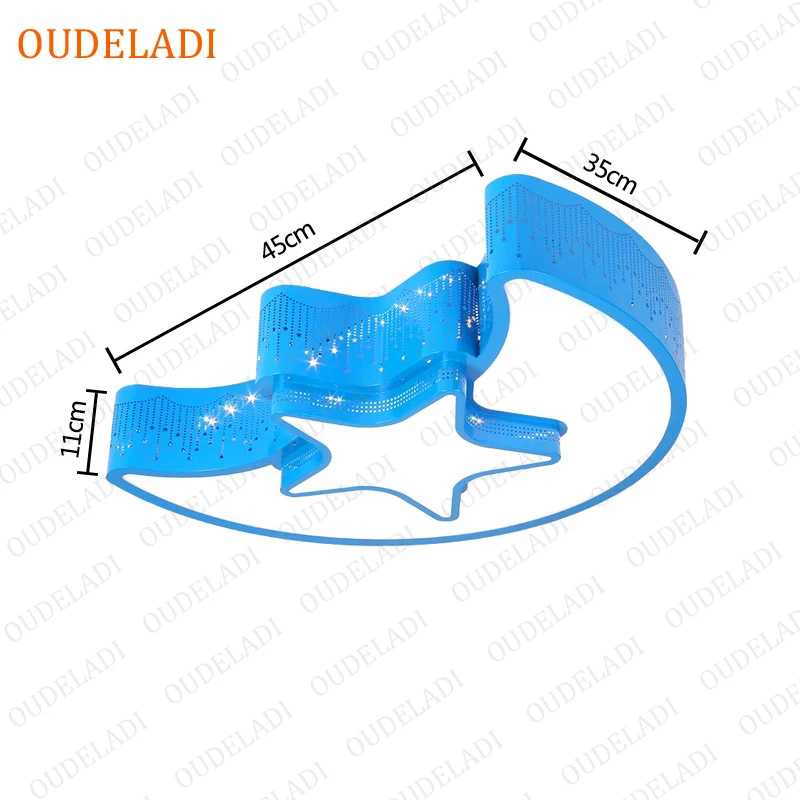 OUDELADI الإبداعية نجمة نصف القمر led ضوء السقف 24 واط 85-265 فولت الاطفال غرفة الطفل أضواء مصابيح السقف غرفة نوم أضواء الديكور