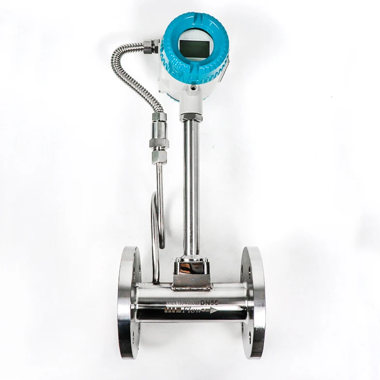 4-20mA Hart Pulse Steam Vortex Propane Mass Flow Meter Ss304 Ip65 2Inch Superheated Vapor Gas air Lpg Flanged vortex Flow Meter