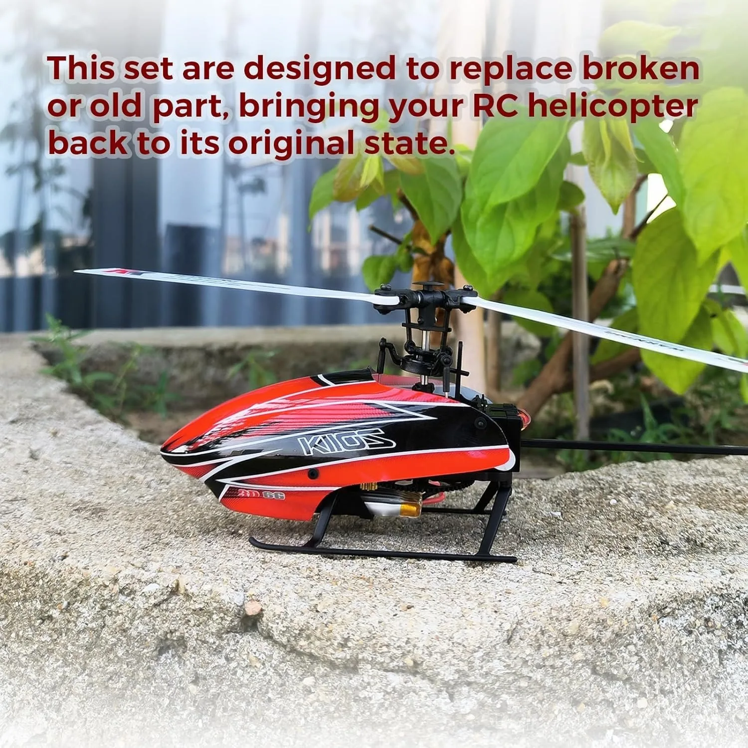 Kit di accessori di ricambio, compatibile con elicottero WLtoys XK K110S RC, kit elica, carrello di atterraggio, kit ingranaggio lama motore di coda