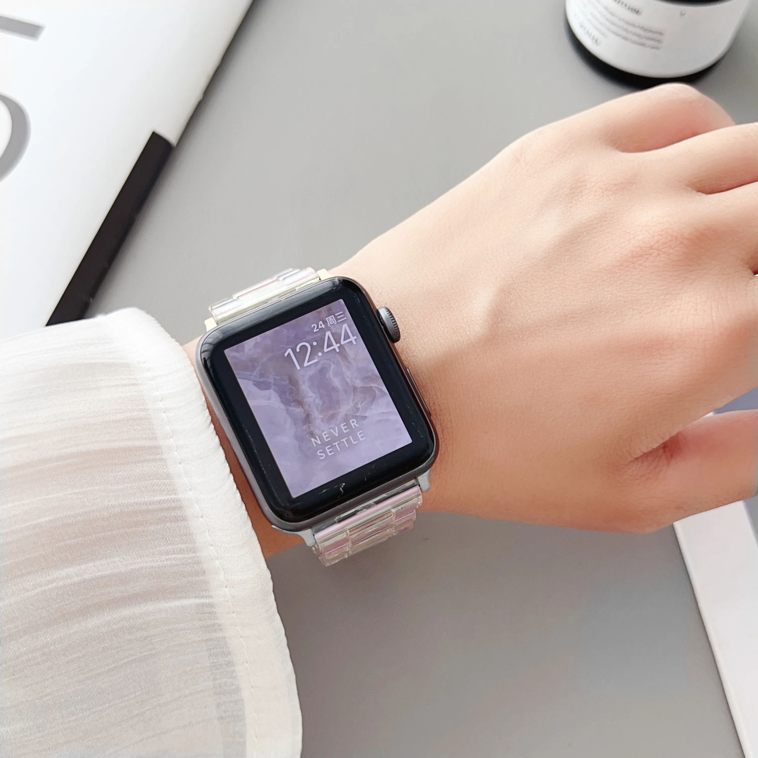 جديد الليزر حزام شفاف ل سوار ساعة يد آبل 40 مللي متر 44 41 45 38 49 46 42 مللي متر أورورا التسلق سوار ل iWatch 10 9 8 7 6 5 4