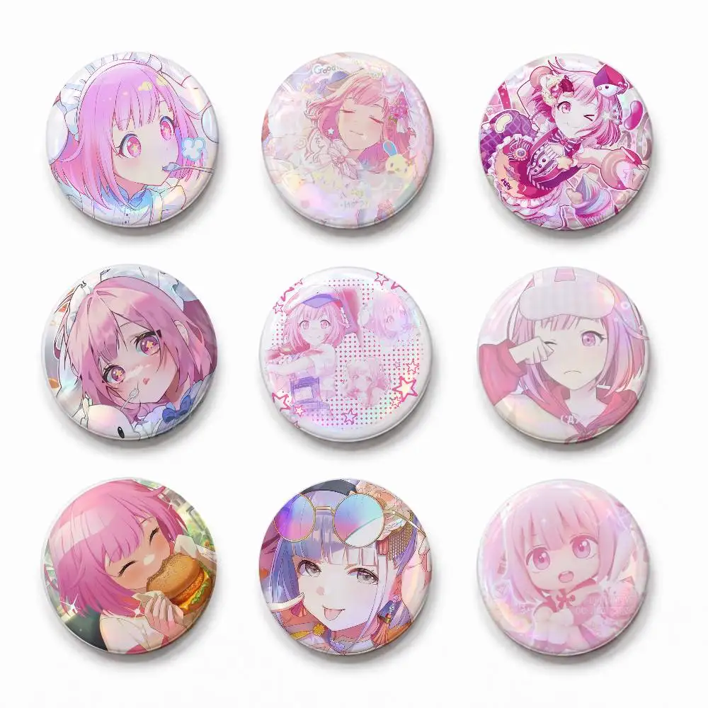 Figur-e Emu Otor-i Mixed Theme Round Button Badge Set Anime Cartoon Music Game Fashion Pins For Bags Clothes Accessories