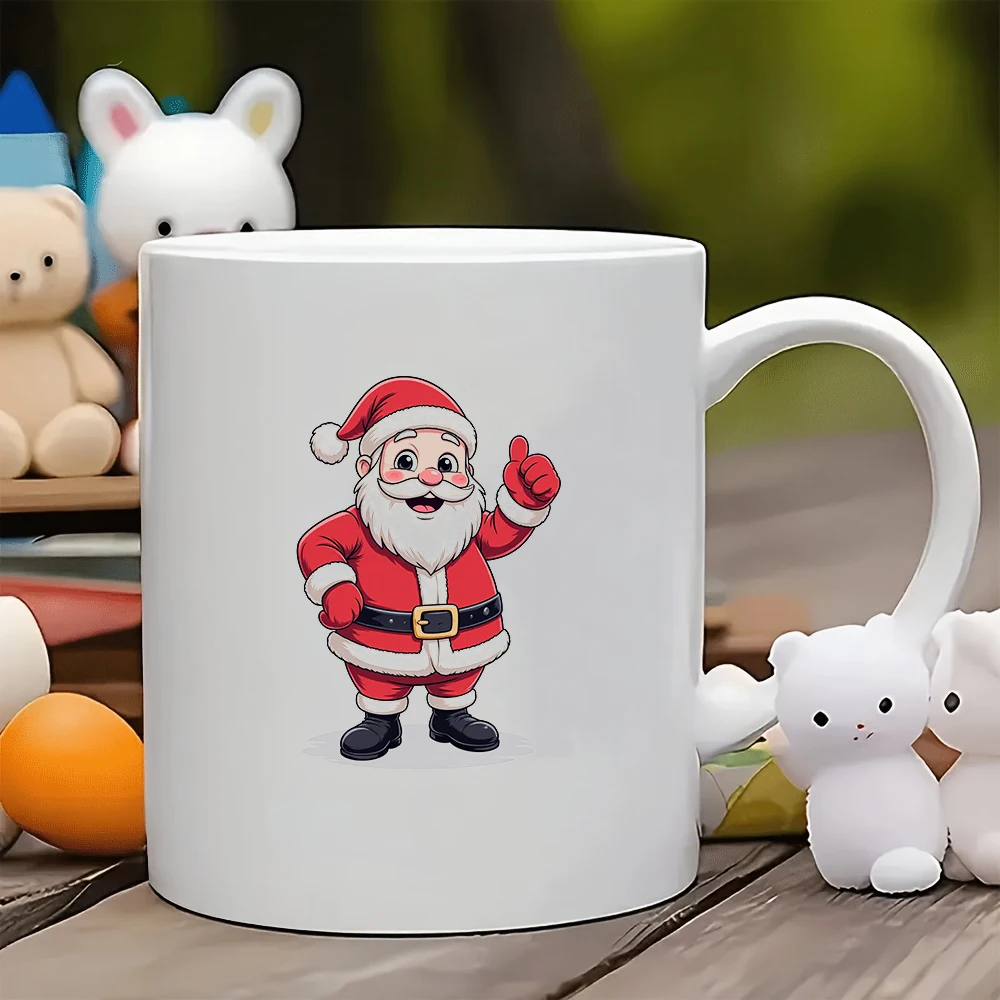 

11oz cartoon Santa Claus mug + creative kids cup essential holiday coffee cup for family office Christmas gift selection