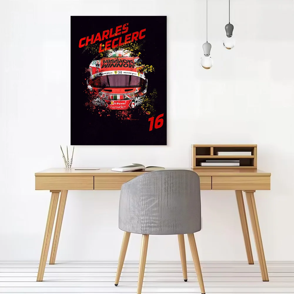 Charles Leclerc F-Racing Canvas Poster Wall Art Customizable High Quality Printed Picture for Room Decorating Interior Wand Deko