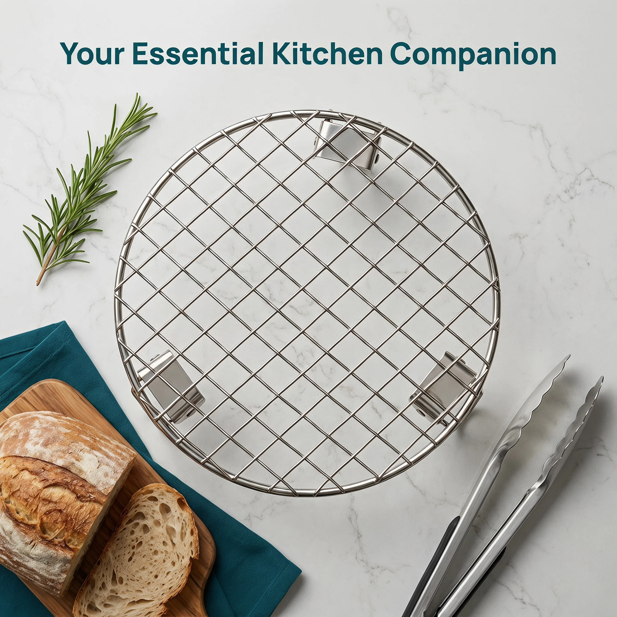 Multi-Purpose Round Cooling Rack Stainless Steel Wire Grill Rack with Support Legs, Fit Air Fryer Oven Pot,outdoor Accessory - view 5