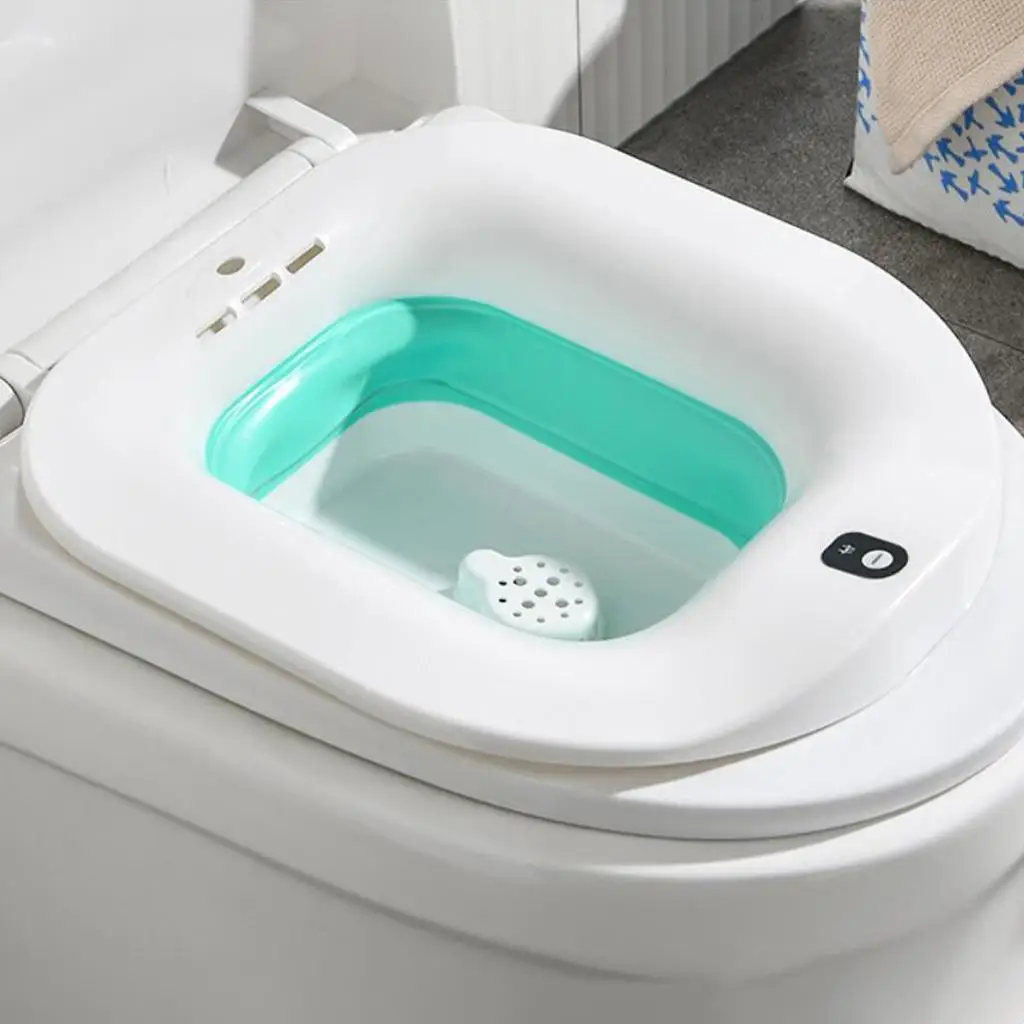 Sitz Bath for Toilet Electric Folding Portable Woman Bath Tub Basin for Pregnant Women Soothes Cleanse Hemorrhoids with Flusher