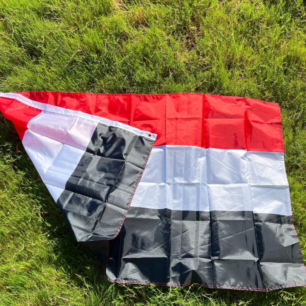 Yemen flag 90 × 150cm high quality polyester double-sided penetrating Yemen flag hanging decorative flag