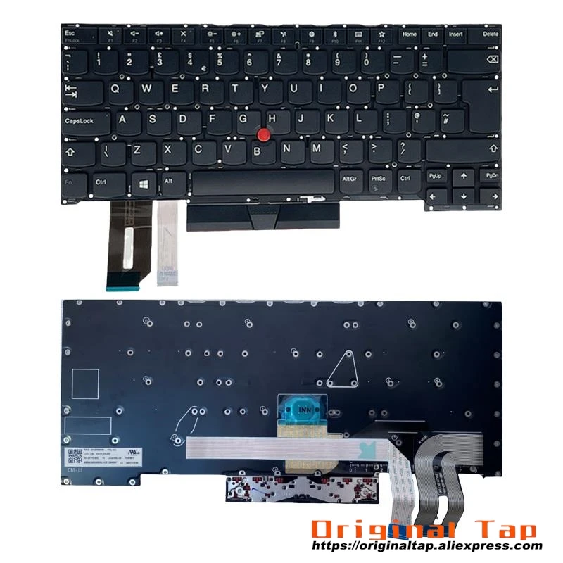 UK English Keyboard for Lenovo Thinkpad T490s T495s SN20R66030 SN20R66102