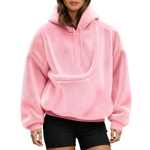 Imagen 2 del producto Sudadera con capucha Unisex para transportar mascotas, bolsa para perros y gatos, sudadera de manga larga, ropa diaria de felpa de varios colores, accesorio de moda