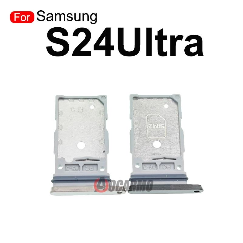 1Pcs For Samsung Galaxy S24 Ultra Plus S24+ Single Sim Tray / Dual SIM Card Slot Holder Replacement Parts