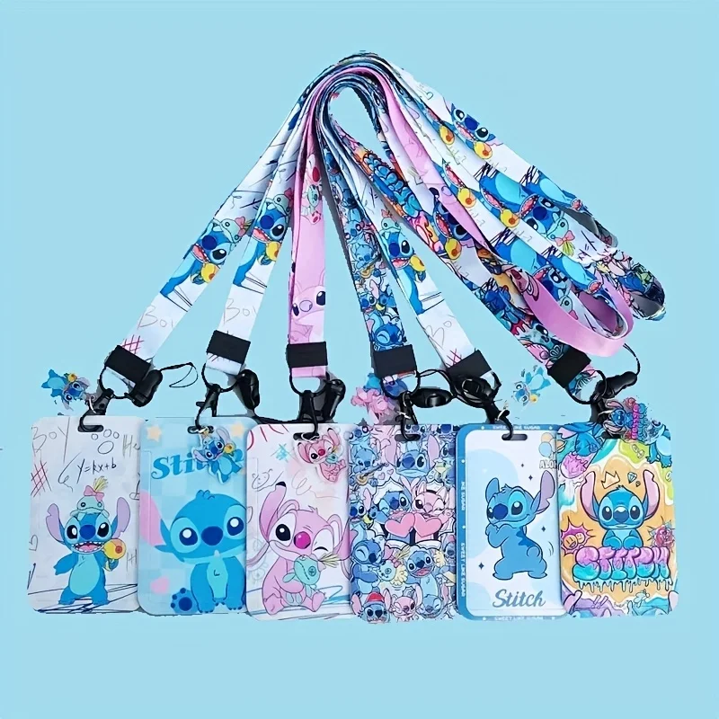 

1 шт., чехол для карты с граффити Disney Kawaii, ремешок для ключей, кредитный переход, держатель для удостоверения личности мобильного телефона, брелок, аксессуары