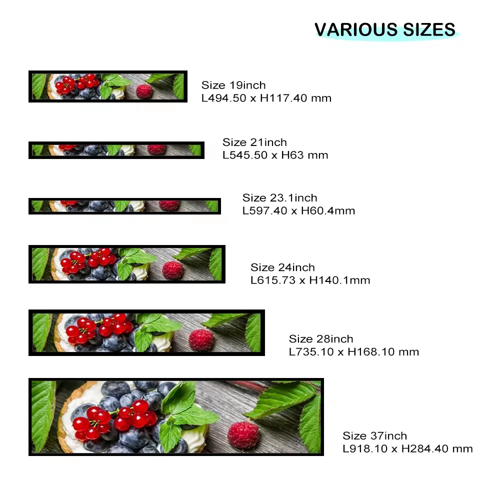 Ultra Wide Stretch Advertising Player Kiosk Screen   LCD Commercial Shelf Edge Bar Display 23/24/35/36/47/48/88 Inch